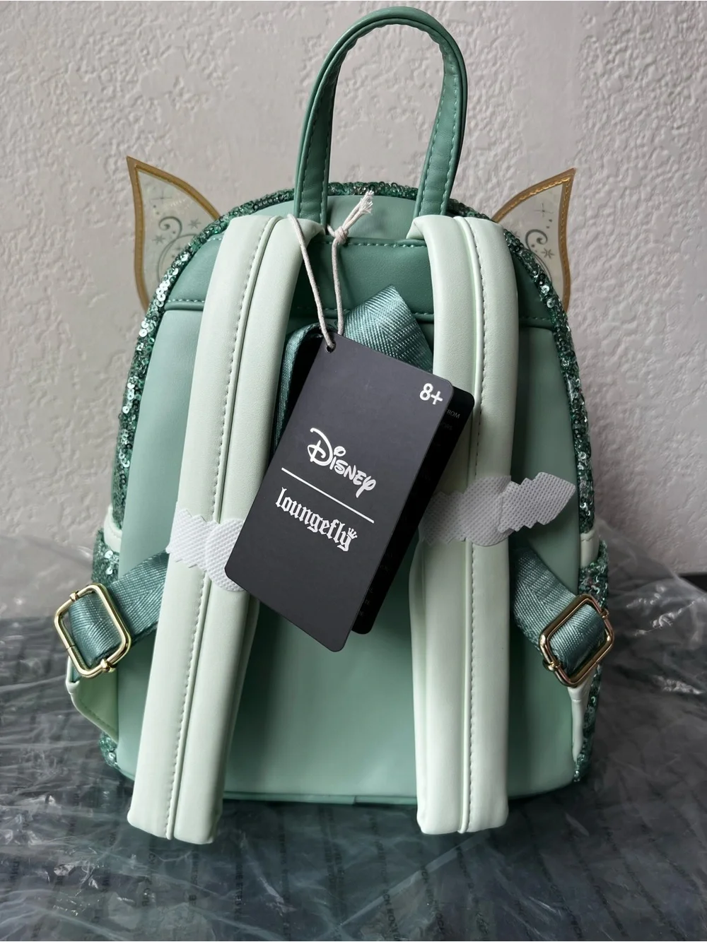 NWT Loungefly Disney Peter Pan Tinker Bell Wings Holiday Sequin Mini Backpack